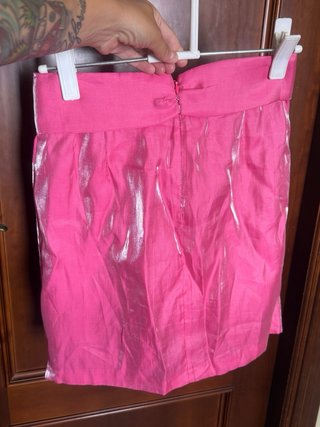 Zara Falda XS/34/6 Rosa Lazos Brillo