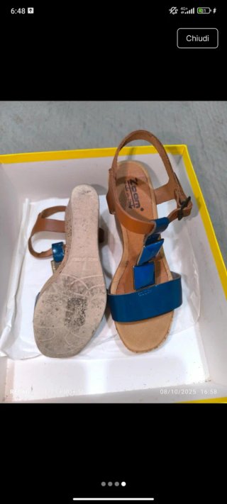 Zeppe blu e marrone