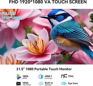 PRECHEN Monitor Táctil 21.5'' FHD USB‑C HDMI