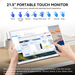 PRECHEN Monitor Táctil 21.5'' FHD USB‑C HDMI