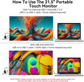 PRECHEN Monitor Táctil 21.5'' FHD USB‑C HDMI