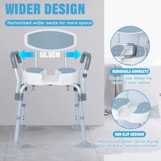 BOSTAR Silla Ducha U 5 Alturas 136kg Respaldo