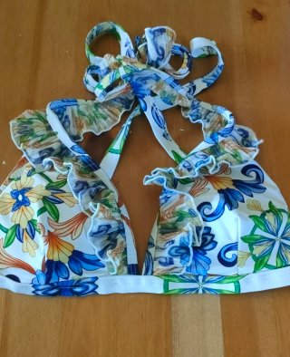 Bikini donna triangolo, fantasia floreale. Tg.L