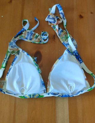 Bikini donna triangolo, fantasia floreale. Tg.L