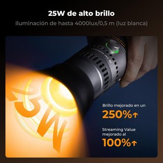 K&F CONCEPT SP25C Luz GOBO 25W 6500K 9000mAh 3,7V