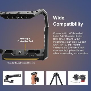 SUNLYTOUR jaula Sony A7R V ARRI Cold Shoe Arca