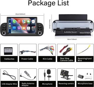 LSLYA Autoradio 7'' Carplay Android Fiat Panda