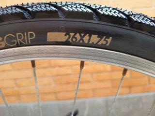 Bicicleta azul con rodillo