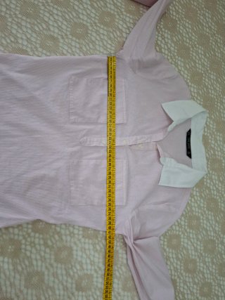 Camicia donna a righe rosa e bianche