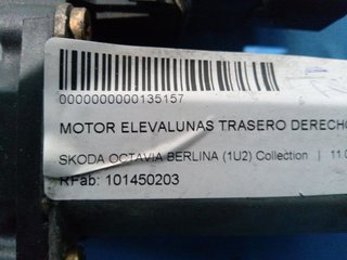 SKODA OCTAVIA BERLINA (1U2) Collection MOTOR ELEVALUNAS TRASERO DERECHO