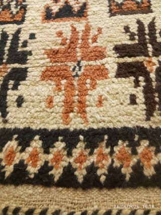 Tappeto afgano lana beige e rosso
