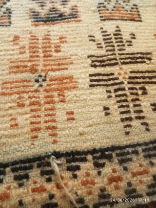 Tappeto afgano lana beige e rosso