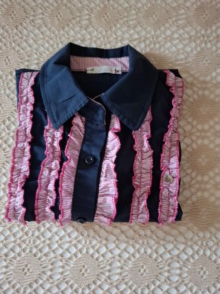 Camicia donna Tele Pathie blu e rosa