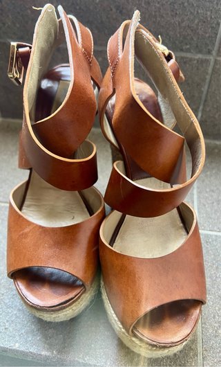 Michael Kors Zeppe in corda, pelle marrone