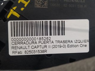 RENAULT CAPTUR II INTENS CERRADURA PUERTA TRASERA IZQUIERDA