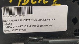 RENAULT CAPTUR II INTENS CERRADURA PUERTA TRASERA DERECHA