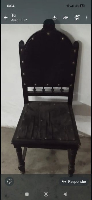 2 Sillas Antiguas Madera y Metal