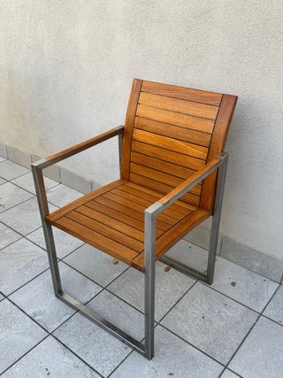 Mesa con 2 Sillas Teca/Metal Exterior/Jardin