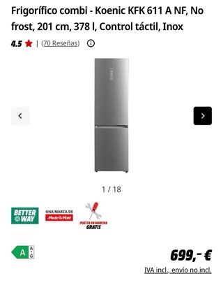 Nevera Koenik Acero Inoxidable