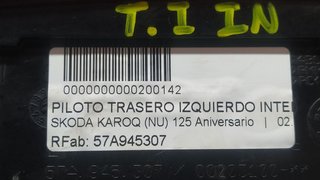 SKODA KAROQ (NU) 125 Aniversario PILOTO TRASERO IZQUIERDO INTERIOR