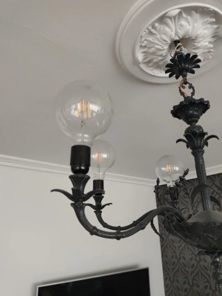 Lámpara de salón vintage  con bombillas globo.