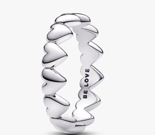 Anillo Pandora Corazones Plata