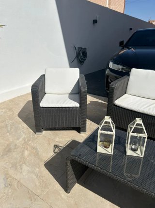 Conjunto de Sofá y Mesa de Jardín