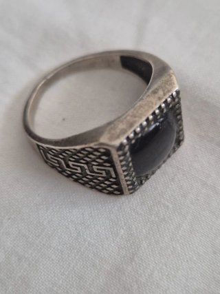 Anillo Plata Negro Talla Grande.