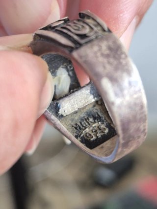 Anillo Plata Negro Talla Grande.