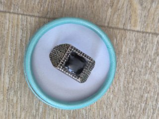 Anillo Plata Negro Talla Grande.