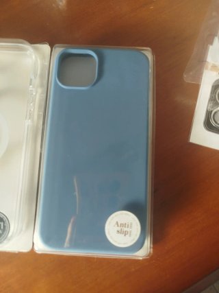 Funda iPhone 14 Plus Transparente y Azul