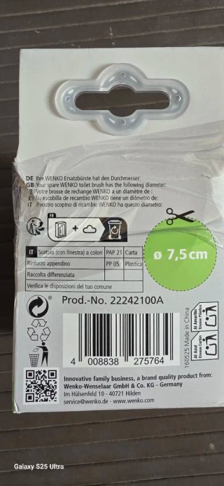 Ricambio scopino WC Wenko Ø 7,5 cm