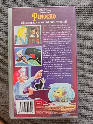 Película VHS Pinocho - Walt Disney