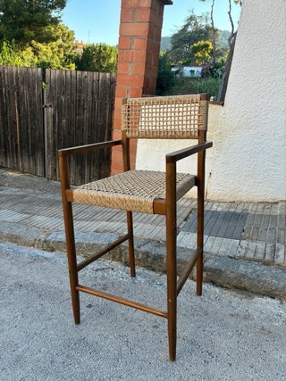 Taburetes de ratán y madera Sklum