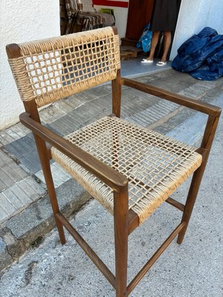 Taburetes de ratán y madera Sklum