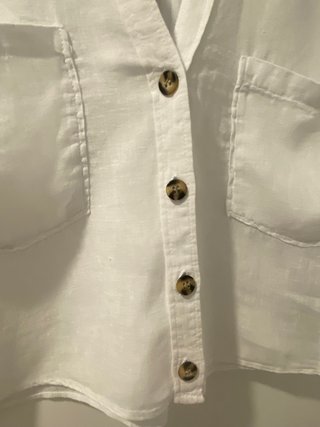 Camisa Zara Blanca Manga Corta