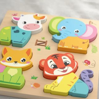 Puzzle Madera 4 Animales Bebé