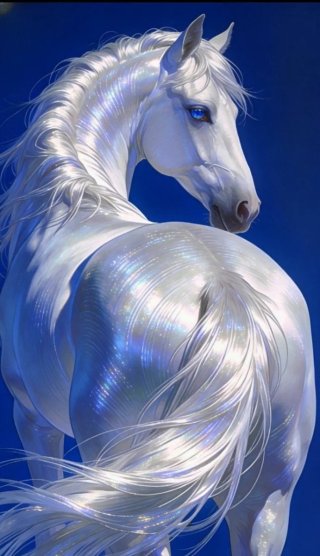 Poster Cavallo Bianco Magico Occhi Blu