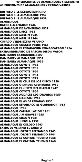 40 ALMANAQUES Y EXTRAS - NUEVO - REED. VARIOS