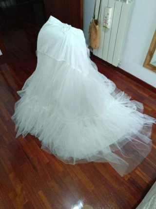 Cancán vestido novia tul volantes cintura 30,