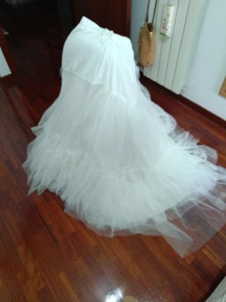 Cancán vestido novia tul volantes cintura 30,