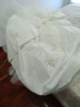 Cancán vestido novia tul volantes cintura 30,