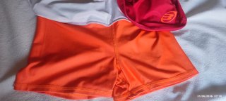 Falda pantalón deportiva fusia/pantalón naranja