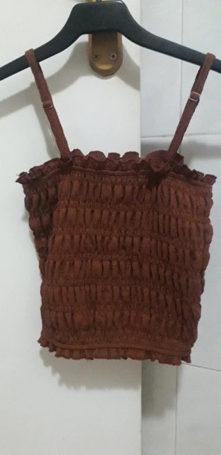 Top tirantes elástico marrón talla única