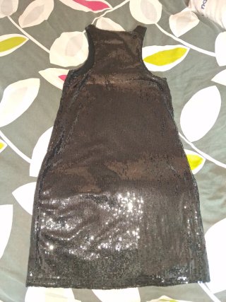 Vestido Bershka lentejuelas negro Talla L