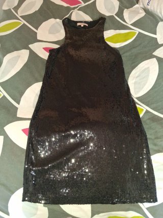 Vestido Bershka lentejuelas negro Talla L