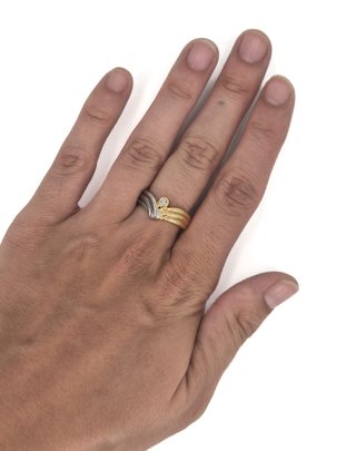 048-01-00016-1 Anillo Oro Bicolor 18K Diamante