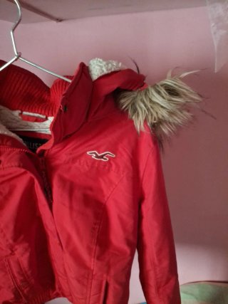 Chaqueta Hollister Roja Talla M Mujer