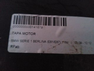 BMW SERIE 1 BERLINA (E81/E87) 116d TAPA MOTOR