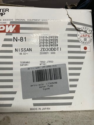 Bomba de agua Nissan Terrano ZD30DDTi